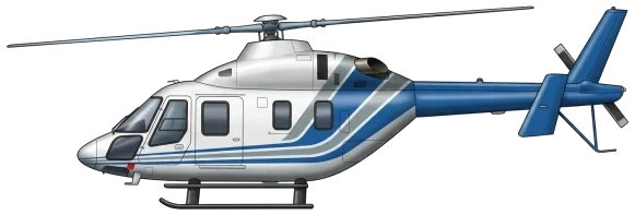 Kazan Helicopters Ansat military training aircraft side profile drawing