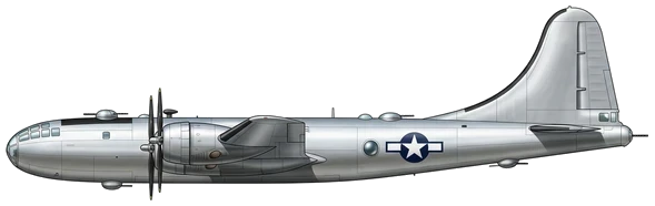 B-29 Superfortress side profile drawing