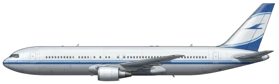 Boeing 767 military transport aircraft side profile drawing