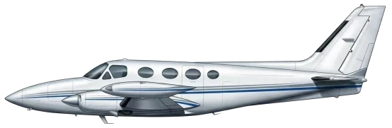 Cessna 340 military transport aircraft side profile drawing