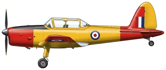 De Havilland Canada DHC-1 Chipmunk military training aircraft side profile drawing