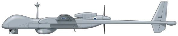 IAI Eitan (Heron TP) military drones side profile drawing
