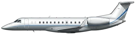 Embraer ERJ 135 military transport aircraft side profile drawing