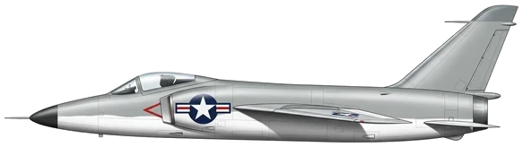 Grumman F11F Tiger combat aircraft side profile drawing