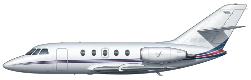 Dassault Falcon 20 military transport aircraft side profile drawing