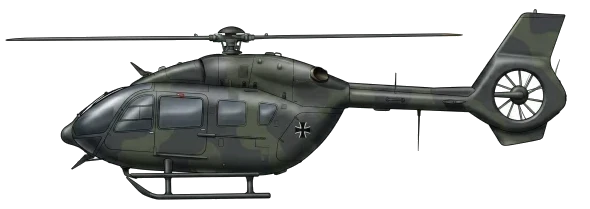 Airbus Helicopters H145M / EC645 military helicopters side profile drawing