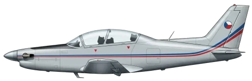 UTVA Lasta-95 military training aircraft side profile drawing
