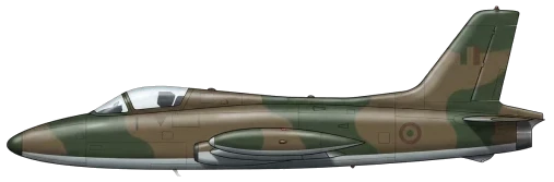Aermacchi MB-326K military training aircraft side profile drawing