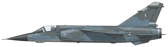 Dassault Mirage F1 combat aircraft side profile drawing