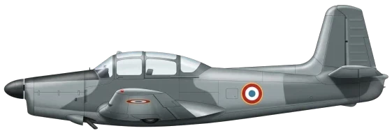 MS 733 Alcyon military training aircraft side profile drawing