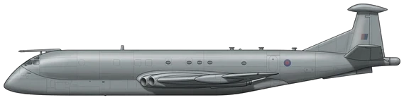 Hawker Siddeley Nimrod military special mission aircraft side profile drawing