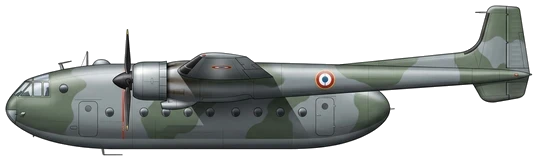 Nord Noratlas military transport aircraft side profile drawing