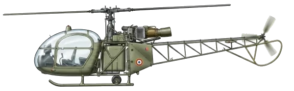 SA315 Alouette II profile drawing