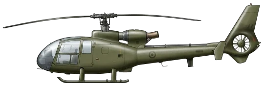 SA340 Gazelle profile drawing