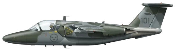 SAAB 105 military training aircraft side profile drawing