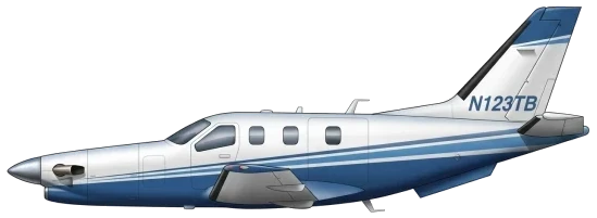 Socata TBM military transport aircraft side profile drawing