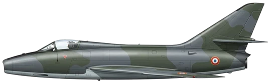Dassault Super Mystère B2 combat aircraft side profile drawing
