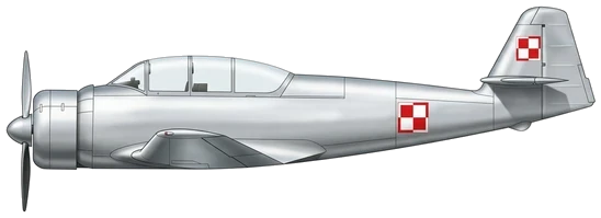 PZL Mielec TS-8 Bies military training aircraft side profile drawing