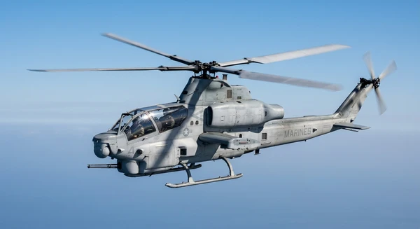 Bell AH-1Z Viper military helicopters in flight