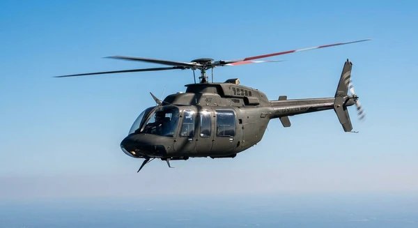 Bell 407 military helicopters in flight