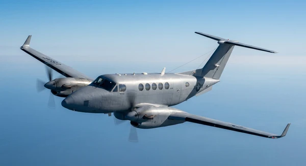 Beechcraft King Air 350 military special mission aircraft in flight