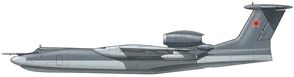Beriev A-40 Mermaid military special mission aircraft side profile drawing