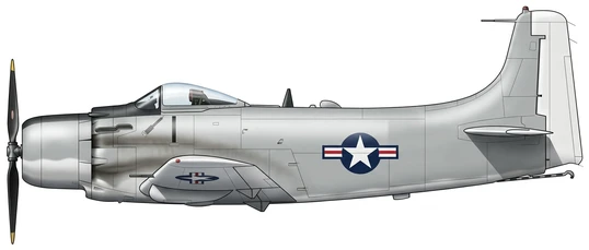 Douglas A-1 Skyraider Combat profile drawing