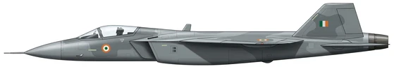 HAL AMCA combat aircraft side profile drawing