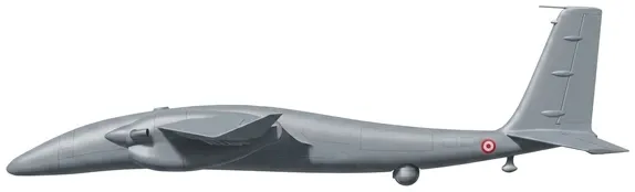 Baykar Bayraktar Akıncı military drones side profile drawing