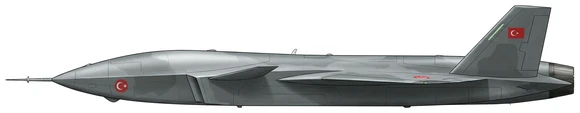 Baykar Bayraktar Kızılelma military drones side profile drawing
