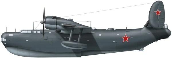 Beriev Be-6 Madge military special mission aircraft side profile drawing