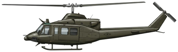Bell Bell 214 military helicopters side profile drawing