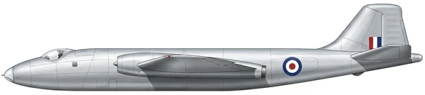 English Electric Canberra bombers side profile drawing