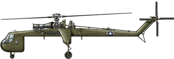 Sikorsky CH-54 Tarhe Helicopter profile drawing
