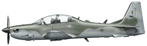 Embraer EMB-314 Super Tucano Combat profile drawing