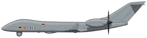 Airbus Eurodrone military drones side profile drawing