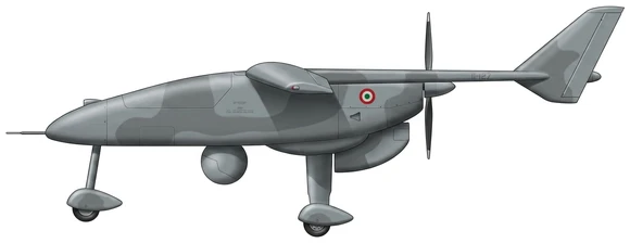 Leonardo Falco military drones side profile drawing