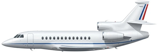 Dassault Aviation Falcon 900 military transport aircraft side profile drawing