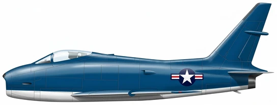 North American FJ-4 Fury combat aircraft side profile drawing