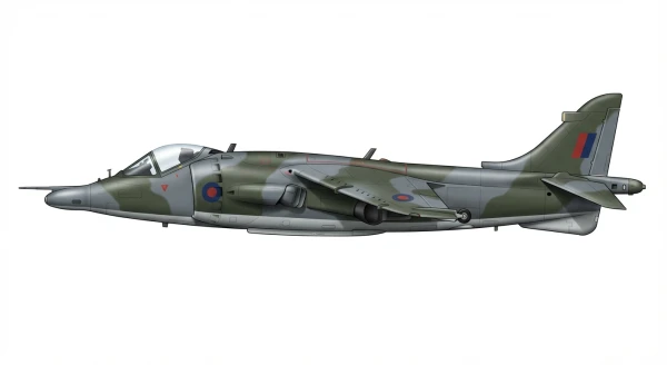 Profile drawing of British Aerospace Harrier