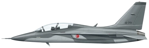 TAI Hürjet military training aircraft side profile drawing