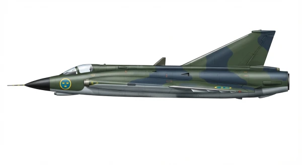 Profile drawing of Saab J-35 Draken