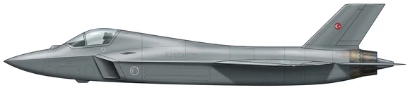 TAI KAAN combat aircraft side profile drawing