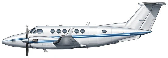 Beechcraft King Air 350 military special mission aircraft side profile drawing