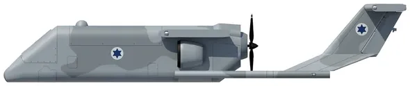 Tadiran Mastiff military drones side profile drawing