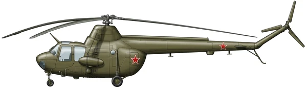 Mil Mi-1 Hare military helicopters side profile drawing