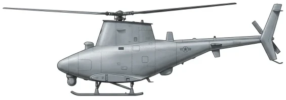 Profile drawing of Northrop Grumman MQ-8 Fire Scout