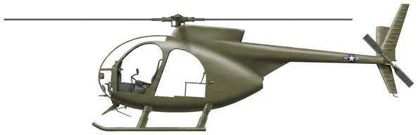 Hughes Helicopters OH-6 Cayuse Helicopter profile drawing