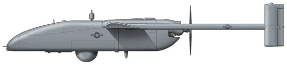 AAI RQ-2 Pioneer military drones side profile drawing