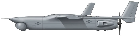Insitu RQ-21 Blackjack military drones side profile drawing